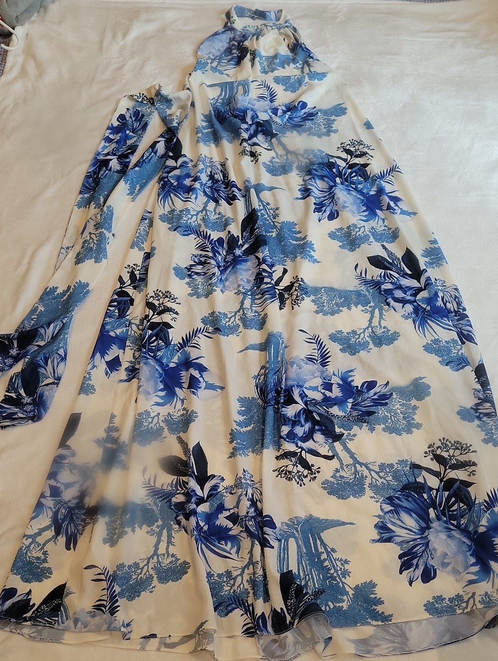 Forever Young Blue and White Floral Maxi Skirt
